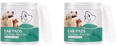 Paodduk 100 Dog Ear Cleaner Wipes Finger Dog Ear Wipes Finger Pads Pet Ear Finger Wipes Pet Ear Cleaning Finger Pads for Cats Small Pets