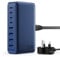 200W USB C Fast Charger Block,Upgraded GaN III 8-Port Charging Station Hub,PD 65W Laptop Charger Power Adapter Compatible with MacBook Pro/Air,Dell XPS, iPhone 16/15/Pro/14,Galaxy S24/S23 etc-Blue
