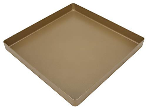 Plaque de Cuisson WPKD BLUEIY en Alliage d'Aluminium Doré, Antiadhésive, Forme Carrée, 28x28x3cm, Chauffage Homogène, Lavable au Lave-vaisselle, Idéale pour Pain et Pizza