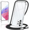 Coiwxmoi Coque avec Cordon pour Samsung Galaxy A53 5G 6,5, Collier Réglable Téléphone Étui Portable Lanyard Case Transparent Souple Silicone TPU Housse Antichoc Protection Cover, Noir
