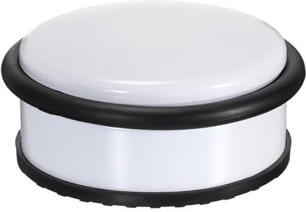 IGNPION Edelstahl-Türstopper, robuster Metall-Bodentürstopper mit Gummipufferring, kein Befestigungsdesign (10,5 x 4,5 cm, Weiß)