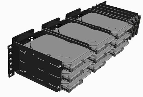 Rack 19 inch HDD holder 2U size, up to 9 x 3,5' HDD and 4 x 2,5' SSD, Made of steel 1,5 mm