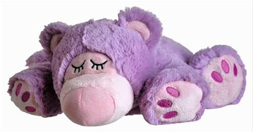 Peluche Térmico, Peluche Terapéutico con Aromaterapia de Lavanda: Relleno de Semillas, Apto para Microondas, Calor y Frío, Ideal para Niños y Adultos (OSO DORMILÓN PÚRPURA)