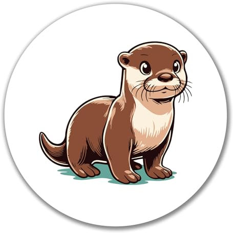 Huuraa Aufkleber Otter Comic Geschenk 10cm Otter Geschenkidee