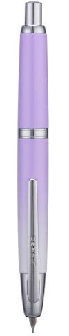 Jinhao 10 Press Fountain Pen with Box, Gradient Light Purple Retractable Extra Fine Nib with Ink Converter Set (Silver Clip)