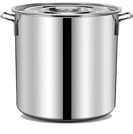 WPJBDS Kochtopf, Großer Suppentopf Aus Edelstahl 304 Mit Deckel, Robuster Kochtopf Für Pasta, Suppe Und Zum Einkochen, Für Gas-, Induktions- Und Elektroherde,50L
