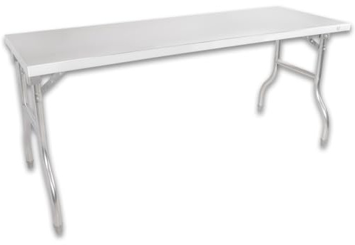 Beeketal Edelstahl Klapptisch (Größe wählbar) | Arbeitstisch für Gastro & Privat | 100-180cm Längen | klappbar & höhenverstellbare Füße | BAR-K Serie (BAR180-60K)