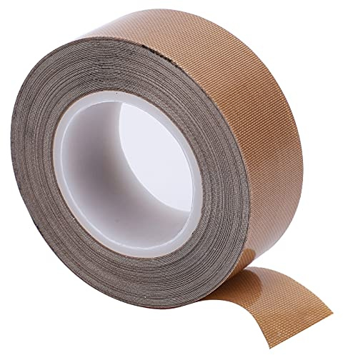 Jectse Self Adhesive PTFE Tape Roll 50mm X 10m,High Temp Teflon Tape, Thermal Insulating Tool for Vacuum Sealer, Insulating Seal with Adhesive Backing, Suitable for (Thickness 0.25*Width 50mm*Length