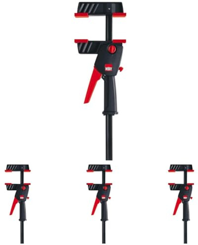 BESSEY DuoKlamp DUO30-8, von Spannen auf Spreizen umschalten statt umstecken, Spannkraft bis zu 1200 N, Rundum spannen, Gewicht 0,72 Kg (Packung mit 4)