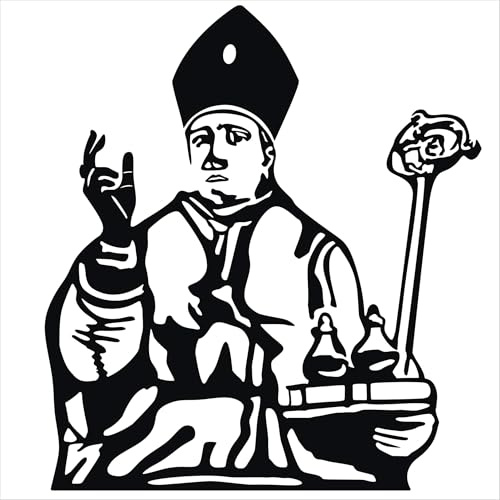 Decalart Adesivo (PEZZI 1) Vescovo Patrono Napoli ampolle miracolo protettore eruzioni Vesuvio e calamità liquefazione sangue partenopei azzurri L350 (070 Nero, 15 x 16 cm)