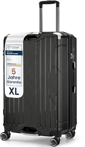 4FLY Aluminium-Rahmen Hartschalen-Reisekoffer Ultraleicht XL - Groß 77cm (103L) - Aufgabegepäck Koffer mit TSA-Schloss, 4 Spinner-Doppelrollen & Aluminium-Teleskopgriff, Trolley Reisegepäck
