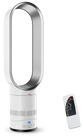 Fulluky Turmventilator 18-Zoll, Rotorloser Ventilator mit Luftreiniger, Turmventilator sehr Leise, 80° Oszillation, 8 Geschwindigkeiten, 9h Timer, Kindersicher, Ventilator Leise mit Fernbedienung