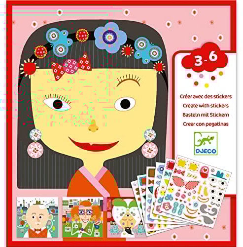 Djeco DJ08934 Lernspiel mit Aufklebern, Bunt