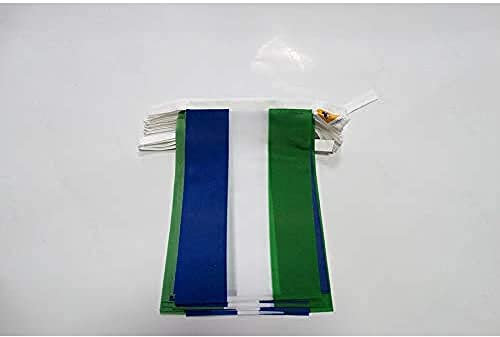 AZ FLAG - Fahnenkette Sierra Leone 6 Meter Mit 20 Flaggen - 21x14 cm - Republik Sierra Leone Girlande Flaggenkette 14 x 21 Cm