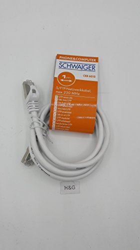 PROFI Schwaiger CKB 6010 Phone&Computer S/FTP-Netzwerkkabel max 250 MHz 1m weiß