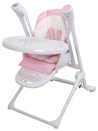 Toral Hamaca Bebe Mecedora Electrica, Trona Columpio Infantil, Columpios Infantiles 2 en 1, Control desde Android y iPhone, Mecedor automatico, Color Rosa