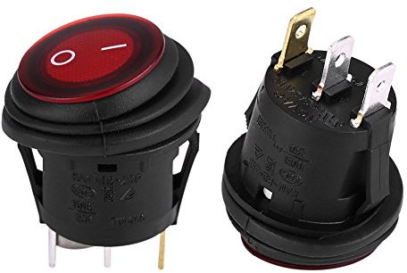 Keenso Wippschalter, LED, ON/OFF-Schalter, 12 V, 20 A, 3 Pins, 12 V, wasserdicht, für Auto, Boot, LKW, 2 Stück