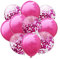 Oblique Unique® Konfetti Luftballon Set für Hochzeit JGA Geburtstag Feier Jubiläum Baby Shower Party Deko Ballons Pink