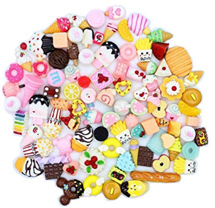 PiniceCore 20pcs / Lot Mix Kawaii Food, Nette Unicorns, Harz Flatback Cabochon für Telefon-Deco, Scrapbooking, DIY