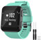 TopPerfekt Armband kompatibel mit Garmin Forerunner 35, weiches Silikon Ersatz-Uhrenarmband für Garmin Forerunner 35 Smart Watch, passend für 130-230 mm Handgelenk (Blaugrün (Black Buckle))