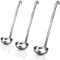 meekoo 3 Pieces Stainless Steel Ladle Soup Handle Ladle with Pouring Rim for Kitchen Cooking Soup Sauce (8 oz)