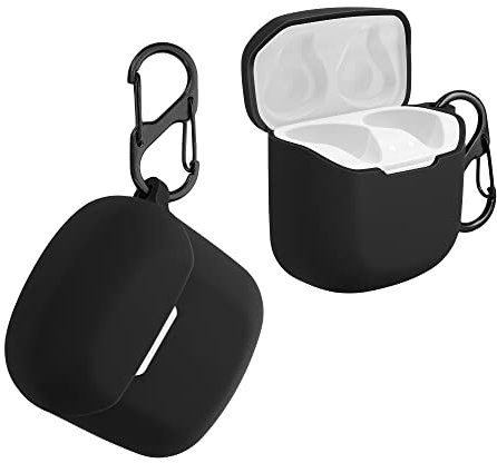 kwmobile Case Compatible with JBL CLUB PRO+ TWS Case - Silicone Cover Holder for Earbuds - Black