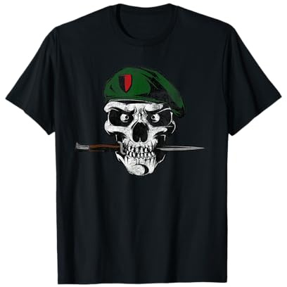 Soldato teschio con coltello militare Maglietta