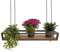 yelloo - Mensola Sospesa a Soffitto con Catene, Ideale come Portafiori, Piante da Interno ed Esterno al coperto, Design Classico ed Elegante per Casa, Giardino, Balcone (FLOWERS 115 cm, Marrone/Noce)