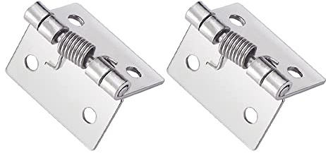 2 STÜCKE Selbstöffnend Federscharniere, Federtürscharniere aus Edelstahl, automatisch Selbstöffnend Scharniere für den internen Gebrauch in Wohn- und Gewerbebauprojekten (51 × 66 × 2 mm)