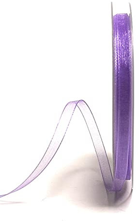s.dekoda Schleifenband 50m x 6mm Flieder Organza Chiffon Geschenkband Organzaband [1350-114]