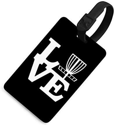 Disc Golf Love Lustige Gepäckanhänger Stilvolle Kofferetiketten Bunte Sichtschutzabdeckung für Reisegepäcktasche