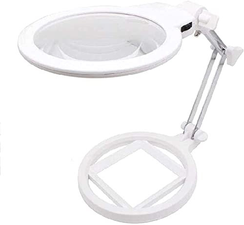 HWSY Loupe de Bureau multifonctionnelle 2,5 x 5 x LED Design Pliant éclairé Meilleur Verre loupe Mains Libres avec lumière pour loupe de Lecture Interesting