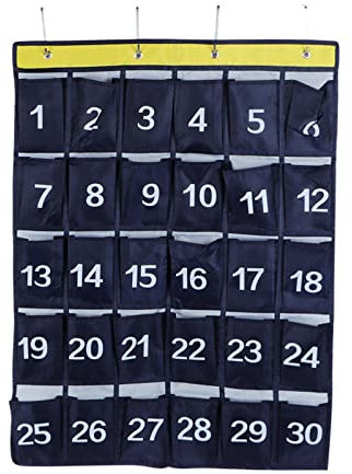 Klassenzimmer-Taschen, Diagramme, Wandbehang, Nummerierte Taschen, Aufbewahrungstasche Mit Haken, 30 Taschen, Hängender Telefon-Organizer Für Handys, Taschenrechner-Halter