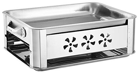 RajoNN Stainless Steel Grilled Fish Pan BBQ Grill Fish Roaster Grill Home Fish Stove Grilled BBQ Charcoal Alcohol Grilled Fish Stove