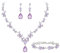 Clearine Hochzeit Schmuckset für Damen Braut Y-Halskette Tennis Armband und Ohrringe baumeln Set Kristall Teardrop Marquise Cluster Schmuck für Braut Brautjungfer Hellviolett Silber-Ton