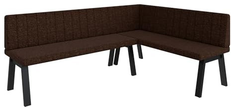 FURNISTAR Eckbank Akiko Metal A - Eckbankgruppe für Ihrem Esszimmer, Küche modern, Sitzecke, Essecke. Perfekt für Küche, Büro und Rezeption. Solide und Starke Verarbeitung. (196x142-Rechts-Inari28)