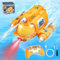 Weslery RC Boat Toy for Boy Girl, 2.4GHZ Rechargeable Remote Control Motorboat with Spray Water/Light Double Propellers Remote Control Submarine Swimming Pool Toy for Kid Adult Pool Lake (yellow)
