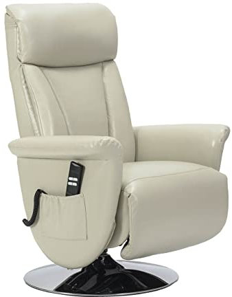 Sime MT-P2 relaxsessel elektrisch 2 Motoren, unabhängig verstellbares Rückenlehnen-Fußteil Stahlbasis Drehstuhl Leder Beige