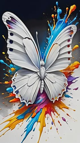 ARTGOTO Diamond Painting Eckige Steine Groß XXL Bilder Erwachsene,40x70cm Schmetterling A,5D Diamant Painting Set Viereckige Quadratische Steine mit Zubehör Für Wohnzimmer Dekoration