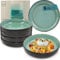 Sänger Fiji | Steingut Pastaschalen 6 tlg, Nudel Schalen Set 6 Personen, Schüssel Set spülmaschinenfest mikrowellenfest kratzfest, große Schüssel multifunktional dunkelgrün 750 ml | VALUE COLLECTION