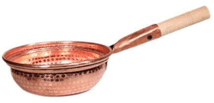 SiaBiced Cazuela de Cobre con Asa Ergonómica para Preparar Recetas, Mango de 16 cm., Individual
