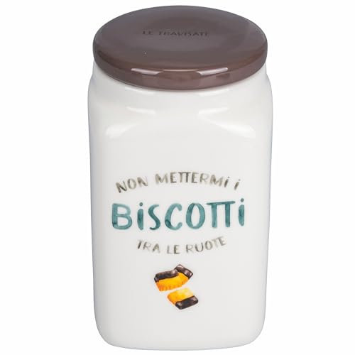 Villa d'Este Home Tivoli Barattolo biscotti 1L in porcellana new bone China, Le Travisate