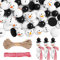 42 Stück Schneemann Holzperlen,20mm Weihnachten Schneemann Holzperlen,Weihnachten Holzperlen mit Gesicht,DIY Basteln Weihnachten,mit 10m Schnur für Weihnachten Deko,Basteldekoration,Winter Party Deko