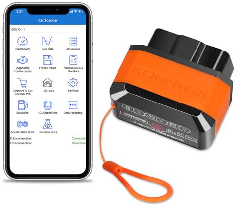 jianyana OBD2 Code Reader, OBD2 Scanner Bluetooth Universal Car Engine Fault Code Reader Car Diagnostic Scanner Diagnostic Scan Tool with BMW Ford VW Audi All OBDII Vehicles
