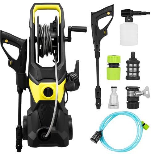Sararoom Idropulitrice ad alta pressione | Pistola Idropulitrici Professionale | Portata 540L/H, Max 150 Bar 2200W, Filtro acqua,2 in 1 Ugello,Pistola e 5M Tubo, Pressure Washer per Casa Giardino Auto