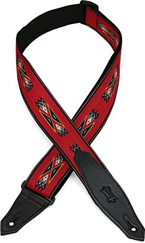 Levy's Navajo MSSN80-RED Gitarrengurt (Polypropylen, Jacquardwebung) Rot