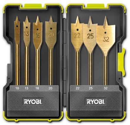 Ryobi RAK07SB - Set 7 Brocas planas o de pala para madera