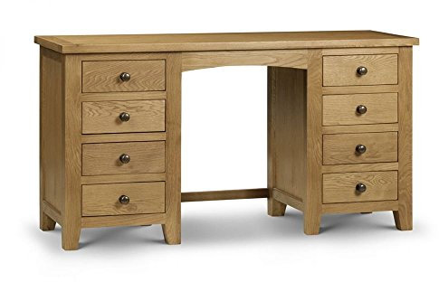 Julian Bowen Marlborough Twin Pedestal Dressing Table, Oak