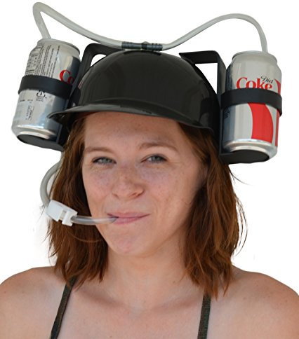 Fairly Odd Novelties Beer Soda Guzzler Helm, Partyhut, schwarz