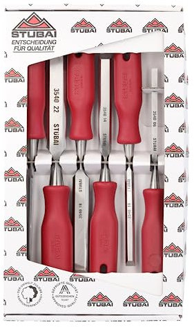 Stubai 354106 Set di Scalpelli con Manico in Plastica, 6 Pezzi